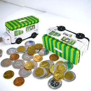 JYB Weihnachts geschenk Bus Form Lebensmittel Lagerung Geld Zinn Box leer sparen Geld Zinn Container Bank Münze Zinn Verpackung mit gedruckt