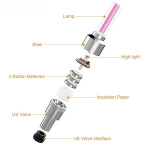 YOUME 2 pièces Lumières LED pour valve <span class=keywords><strong>de</strong></span> <span class=keywords><strong>pneu</strong></span> <span class=keywords><strong>de</strong></span> vélo, lampe torche pour rayons <span class=keywords><strong>de</strong></span> roue, accessoires avec alimentation par batterie pour vélo, voiture, moto - Product Image 3
