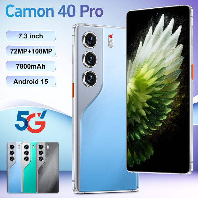 Tecno Camon 40 Pro 5g Smartphone 108mp Rear Camera 16g+1tb Android 14.0 2k Hd 7.3inch Screen Dual Card Mobilephone 3g 4g
