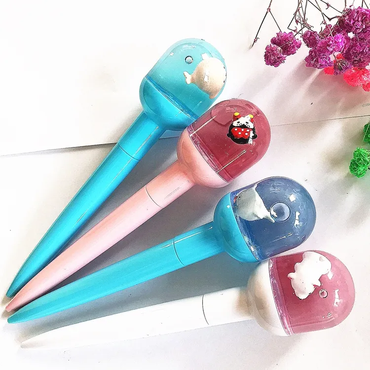 Cute Shape Customized Pen Barrel Color Crystal Ball Ball-point Pen