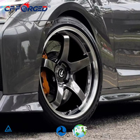 Jantes en alliage forgé monobloc personnalisées, finition gunmetal, 5 branches, lèvre polie, 20 et 21 pouces, 5x114.3 pour Tesla Model Y Model 3 Racing