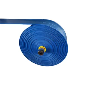 2 3 4 6 8 pouces flexible ferme agriculture irrigation fibre tressée renforcer bleu pvc layflat tuyau de décharge d'eau