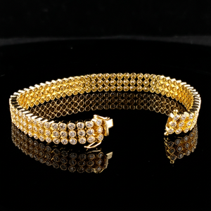 Pulsera Royal Glow de Oro Amarillo de 14K con Diamantes Naturales Redondos, Color G-H, Claridad VS-SI, Diamantes Genuinos de Primera Calidad, Proveedor de Joyería Fina - Product Image 2