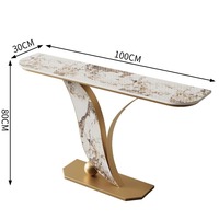 Table console moderne et décontractée en métal haut de gamme avec étagère de rangement de luxe pour l'entrée et le salon