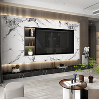 Mueble de TV Suspendido, Moderno y de Lujo, Mueble de Salón con Unidad de Pared, Vidrio Templado, Apto para Televisores de 65 Pulgadas, Diseño Ajustable para Hoteles y Apartamentos