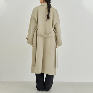 Wholesale <b>Mens</b> Maxi Raglan Sleeve Wool Blend <b>Coat</b> Lapel Collar Belted <b>Long</b> Trench Style Overcoat Elegant <b>Winter</b> Outerwear - Product Image 5