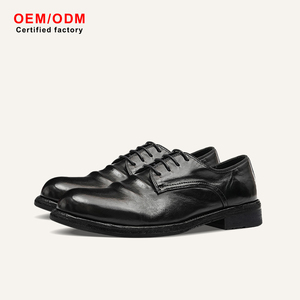 Chaussures pour hommes en cuir de cheval, fabriquées sur mesure, artisanales, style business décontracté, à lacets, avec semelle Goodyear, imperméables, respirantes, confortables, printemps-automne - Product Image 1