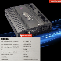 Amplificateur de subwoofer automobile monobloc classe D, 5000W RMS, 1 Ohm, pour basses puissantes, pleine gamme, crête 10000W SPL, SPL fort, pour marché brésilien