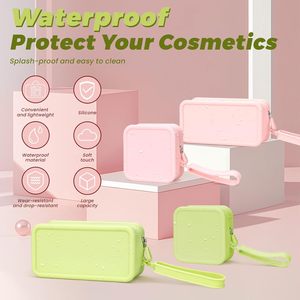 Bolsa de Maquillaje de Silicona con Logotipo Personalizado, Bolsa de Cosméticos Impermeable de Viaje, Organizador de Artículos de Aseo Portátil con Cierre para Mujer, Fábrica OEM ODM - Product Image 2