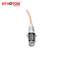 Kabel RF RG179 Jumper 75ohm, Rakitan Kabel Konektor, Suplai Pabrik, Soket F Female Jack Hembra ke Steker Mcx Male Macho Lurus