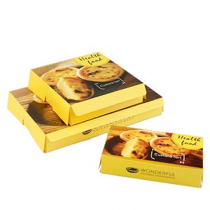 Disposable Food Touch Cardboard Egg Tart <b>Box</b> Bakery <b>Box</b> Bread <b>Box</b> - Product Image 1