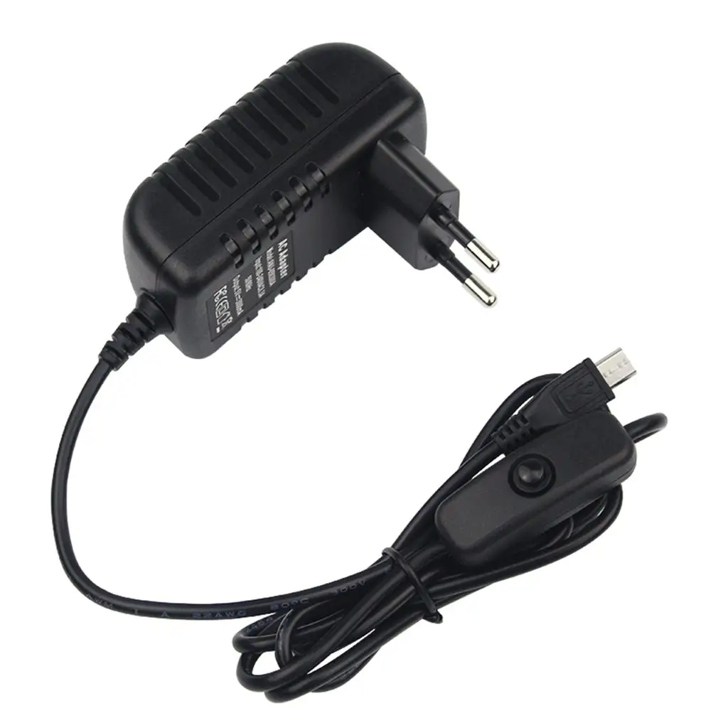 5V 3A güç kaynağı şarj cihazı AC adaptörü mikro USB kablosu ile güç On/Off anahtarı için ahududu Pi 3 pi pro modeli B B + artı