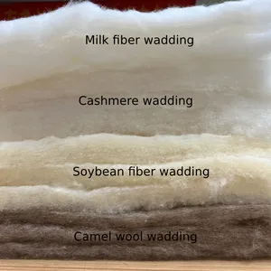 Custom Camel Wool Flake Raw Camel Hair Wool Silk Blend Inner Liner Hot Air Through Non Woven Filling Wadding For Cold Clothing