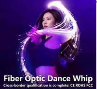 Fouet lumineux LED à fibres optiques YQC transfrontalier en métal, 7 couleurs, rechargeable par USB, pour ambiance scénique