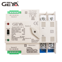 GEYA Sakelar Pengganti Daya Ganda Transfer Otomatis, Sakelar Daya Ganda 2P 50/60Hz 220V 63A 100A