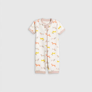 Pijama de algodón 100% orgánico para bebé, pelele de manga corta, ropa de dormir de verano, ropa de bebé personalizada, ropa de dormir para recién nacido - Product Image 5