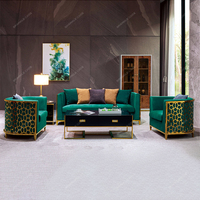 Canapé sectionnel moderne 3 places tufté SPARKLE Combinaison de nouveaux tissus pour hôtel, villa, bar, salon