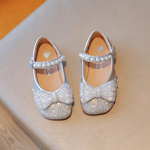 <span class=keywords><strong>Chaussures</strong></span> plates souples fantaisie pour enfants, motif nœud pailleté, style princesse, pour filles, vente en gros, mode, mignonnes, pour mariage - Product Image 4