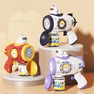 समर आउटडोर स्पेस रैबिट इलेक्ट्रिक बबल गन खिलौने बच्चों के लिए पोर्टेबल स्वचालित साबुन पानी बबल मशीन खिलौना