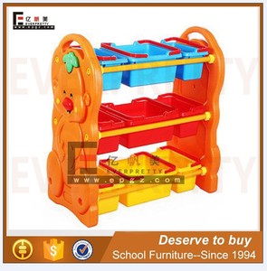 Tủ lưu trữ đồ chơi bằng gỗ trẻ em 3 lớp hiện đại với ngăn kéo nhựa an toàn cho trường học & trung tâm chăm sóc ban ngày đồ nội thất trẻ em - Product Image 2