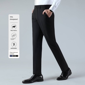 <span class=keywords><strong>Pantalon</strong></span> de tailleur décontracté en <span class=keywords><strong>laine</strong></span> 70% pour hommes <span class=keywords><strong>Pantalon</strong></span> de tailleur <span class=keywords><strong>Pantalon</strong></span> droit pour hommes - Product Image 3