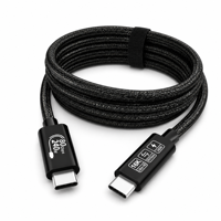 Câble de données USB5 Type-C 240W PD 80 Gbps 16K 60 Hz noir avec gaine en PVC tressé 1 m pour smartphone et ordinateur