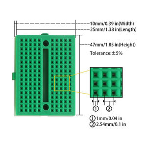 SYB-170 Mini lehimsiz Breadboard prototip deney Test protokolü 170 Tie-Points ekmek tahtası  yeşil - Product Image 5