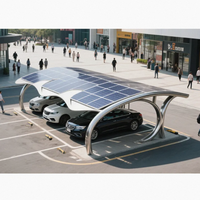 Support de montage au sol pour carport solaire en aluminium imperméable pour usage domestique 2. Abri solaire en aluminium imperméable pour voiture, idéal pour la maison et le stationnement extérieur