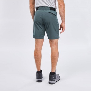 Shorts de randonnée pour hommes en velours côtelé, décontractés, extensibles, à séchage rapide, performants, avec poches et ceinture, gris foncé et vert - Product Image 4