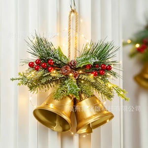 Guirlandes lumineuses de Noël JMX avec pommes de pin et baies, décoration intérieure pour la maison, ornements d'arbre D480 1 - Product Image 1