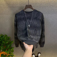 Gewebter Oversize-Hoodie mit lockerer Passform, extragroß, mit individuellem Logodruck, Unisex, einfarbig, für Männer und Frauen