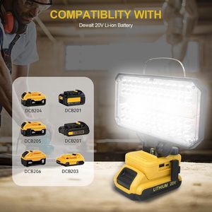 50 wát LED làm việc ánh sáng đèn pin 4/6/8inch cho Dewalt 18V 20V lithium pin xách tay đèn lồng công cụ đèn với USB dcb205 dcb206 - Product Image 6