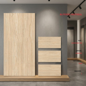 กระเบื้องพอร์ซเลนลายไม้สีเบจ Alfredo ขนาด 24x48 นิ้ว ผิวเคลือบเงา สำหรับปูพื้นและผนัง สำหรับโครงการตกแต่งภายในสุดหรู - Product Image 3