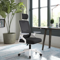 Chaise de bureau ergonomique contemporaine à hauteur réglable, siège moderne en maille pour ordinateur et conférence, siège de personnel relevable pour la maison