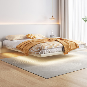 เตียงลอยแบบมินิมอลสมัยใหม่ ขนาดคู่ ทนทาน เฟอร์นิเจอร์ห้องนอนโรงแรม - Product Image 1