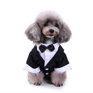 Ropa de Lujo para Mascotas Otoño-Invierno, Traje Formal Clásico de Poliéster, Esmoquin Sólido para Perros Caballeros y Gatitos - Product Image 6