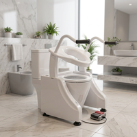 Lève-siège de toilette sans entretien pour personnes à mobilité réduite – Aide confortable pour s'asseoir et se lever dans la salle de bain