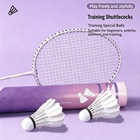 Volant de badminton hybride T-4 OEM du fabricant : Plumes d'oie de qualité B avec base sandwich double couche pour un entraînement haute stabilité