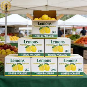 Cajas de Embalaje para Limones Resistentes al Agua al por Mayor con Cartones Corrugados Perforados y con Relieve para Supermercados y Servicios de Alimentación - Product Image 1
