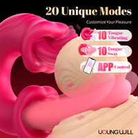 Vibrador de Lengua de Silicona Suave con Control por Aplicación, Resistente al Agua, Recargable por USB, Rotación de 360°, Estimulador de Punto G y Clítoris, Juguete Sexual para Mujeres Adultas, OEM ODM