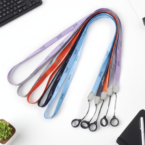 Promotional Custom Eco-Friendly Polyester Sublimation Printed Tool Lanyards with Soft Silicone Ring
