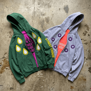 Sweat à capuche zippé vert oversize pour homme, style streetwear, en molleton avec imprimé graphique, manches longues, <span class=keywords><strong>veste</strong></span> décontractée - Product Image 1