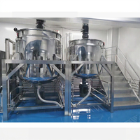 Cuve de mélange et de réaction à double enveloppe de 1000L en acier inoxydable 304, chauffée à la vapeur, avec homogénéisateur à engrenages, pour la fabrication de lotions, shampoings et produits chimiques