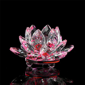 Decoración de loto de cristal para sala de estar, sala de dibujo, libro, <span class=keywords><strong>temple</strong></span>, adornos de loto de cristal K9 - Product Image 3