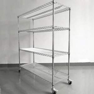 Estante de alambre Industrial antiestático OEM, estantería de alambre cromado ESD <span class=keywords><strong>con</strong></span> rueda - Product Image 2