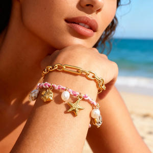 Fashion Charm <b>Bracelets</b> Colorful <b>Rope</b> Seashell Starfish Pendant Stackable Women's Jewelry Beach Accessory - Product Image 2