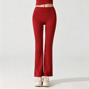 Pantalon de yoga évasé taille haute pour femme, antibactérien, sensation seconde peau, leggings d'entraînement effet push-up - Product Image 1