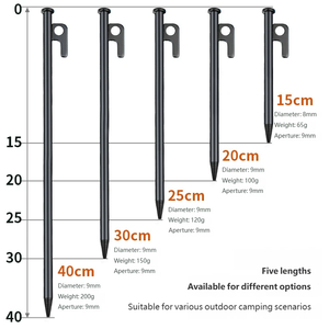 屋外用高強度厚鋼テントペグ＆地面杭 ビーチキャンプ用タープ固定 防風釘 - Product Image 2