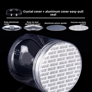 Trong Kho Bán Buôn Pet Rõ Ràng Nhựa Jar Rộng Miệng Chai Cho Kẹo Thực Phẩm Thơm Trà Pop Jar Cho Đường Và Thạch - Product Image 4