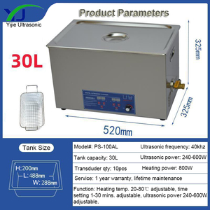 Machine de nettoyage par ultrasons de <span class=keywords><strong>30</strong></span> <span class=keywords><strong>litres</strong></span> 40 kHz, machine à laver les pièces pour les pièces de voiture, bloc moteur, injecteurs - Product Image 3